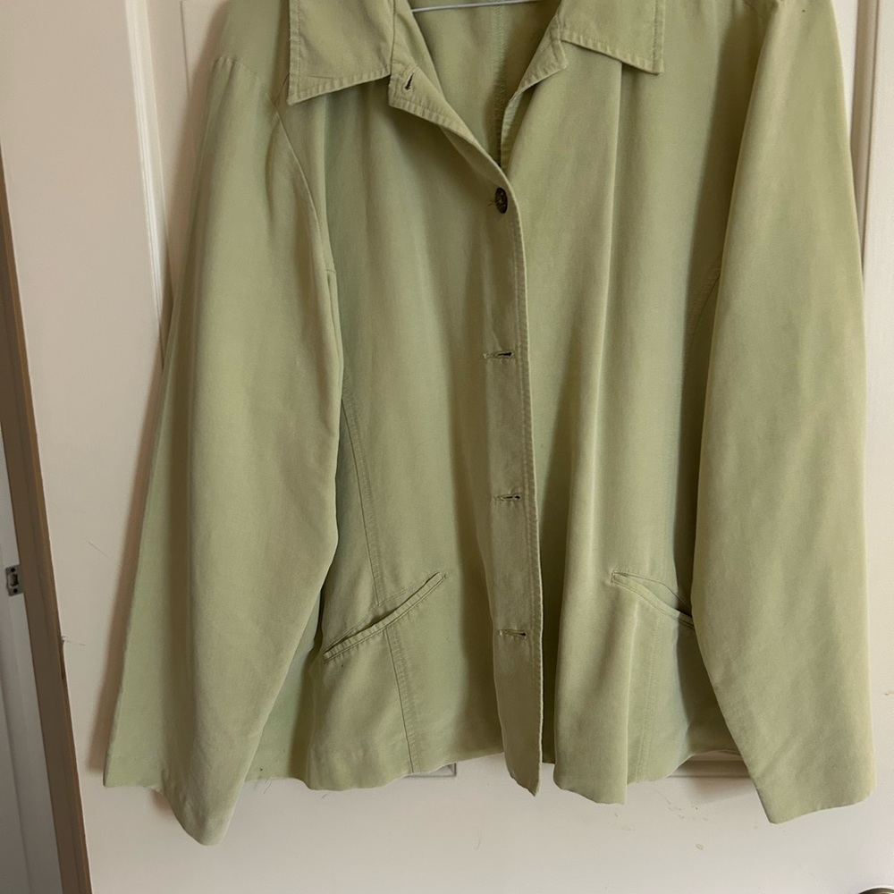 Sigrid Olsen Light Green Trench Coat